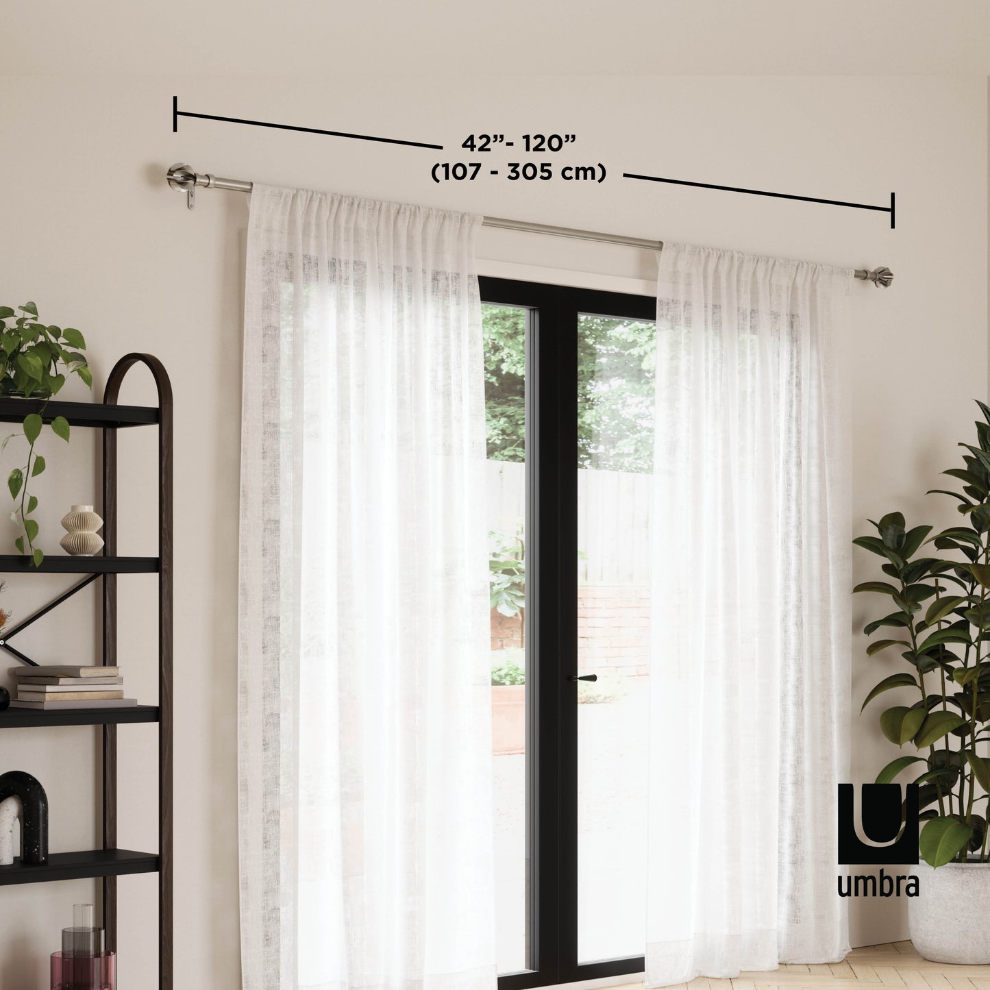 ブロッサム カーテンロッド 107-305cm ニッケル