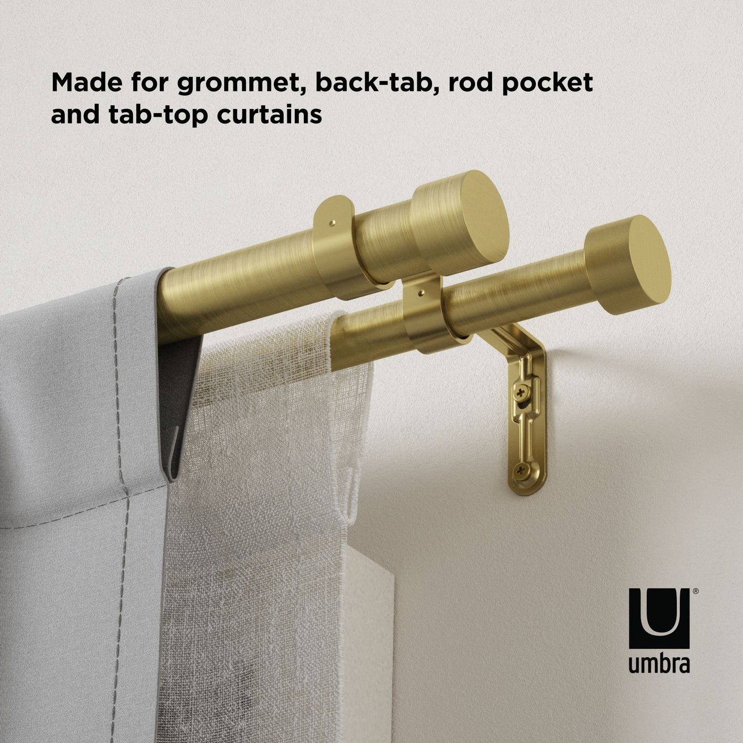 カッパ ダブルカーテンロッド 167.6-304.8cm