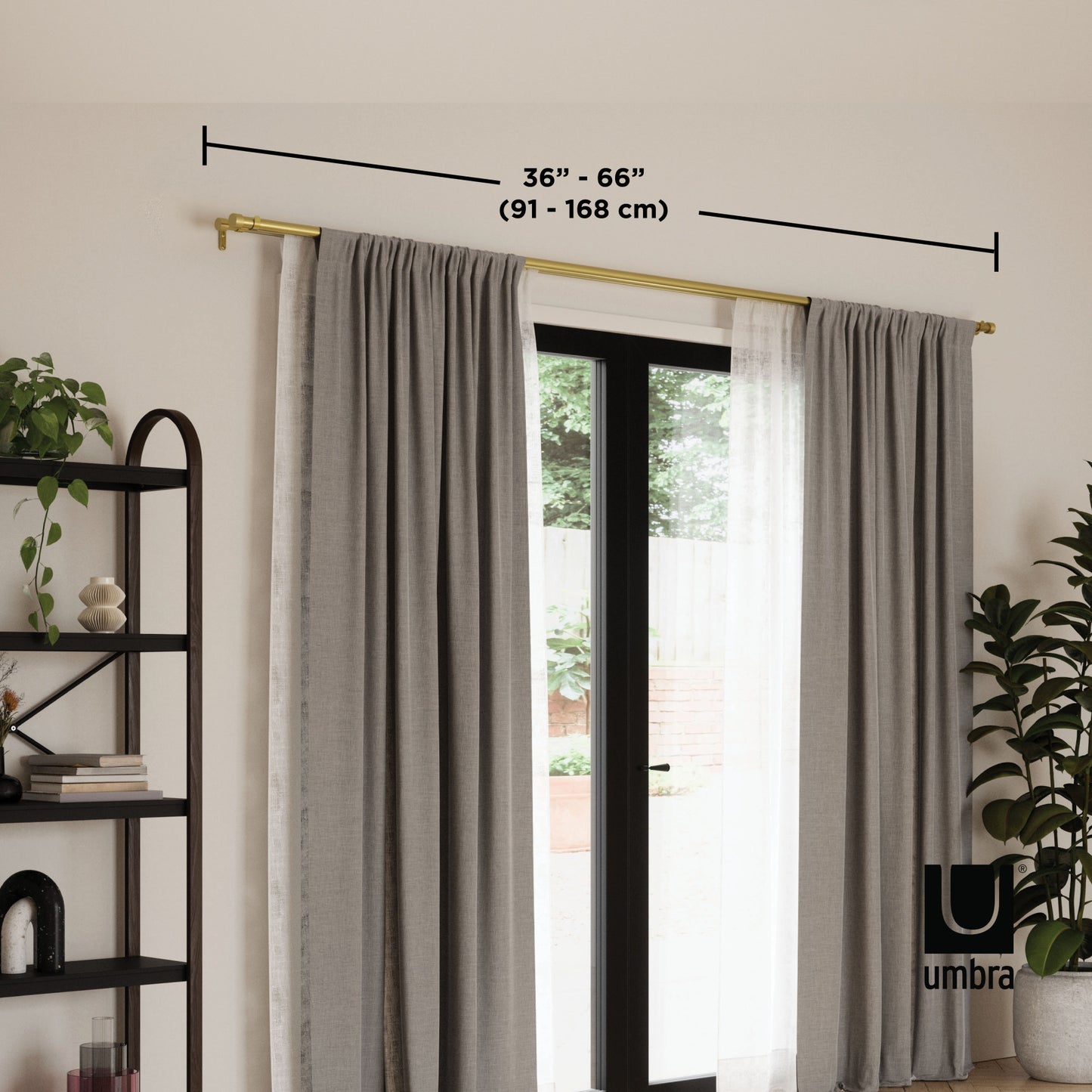 カッパ ダブルカーテンロッド 91.4-167.6cm