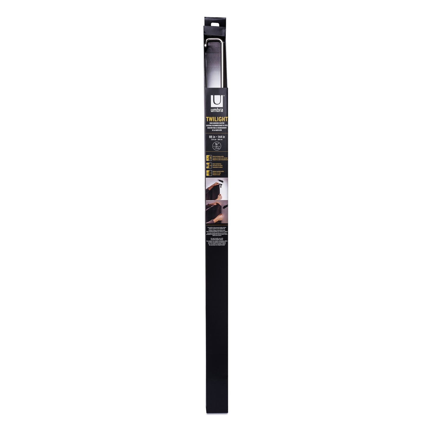 トワイライト カーテンロッド 223.5-365.7cm ニッケル