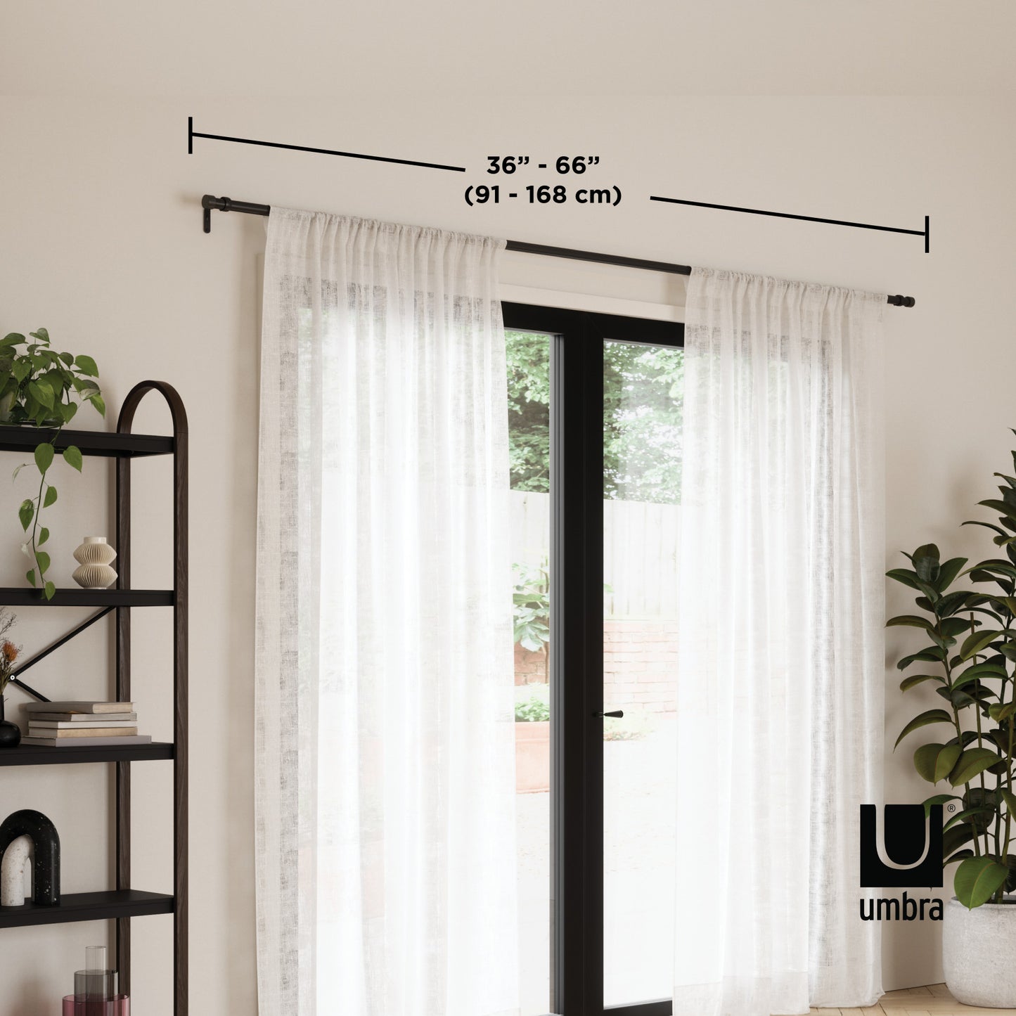 カッパカーテンロッド 91.4-167.6cm