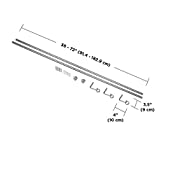 カッパ カーテンロッド 1.9cm 91.4-182.6cm
