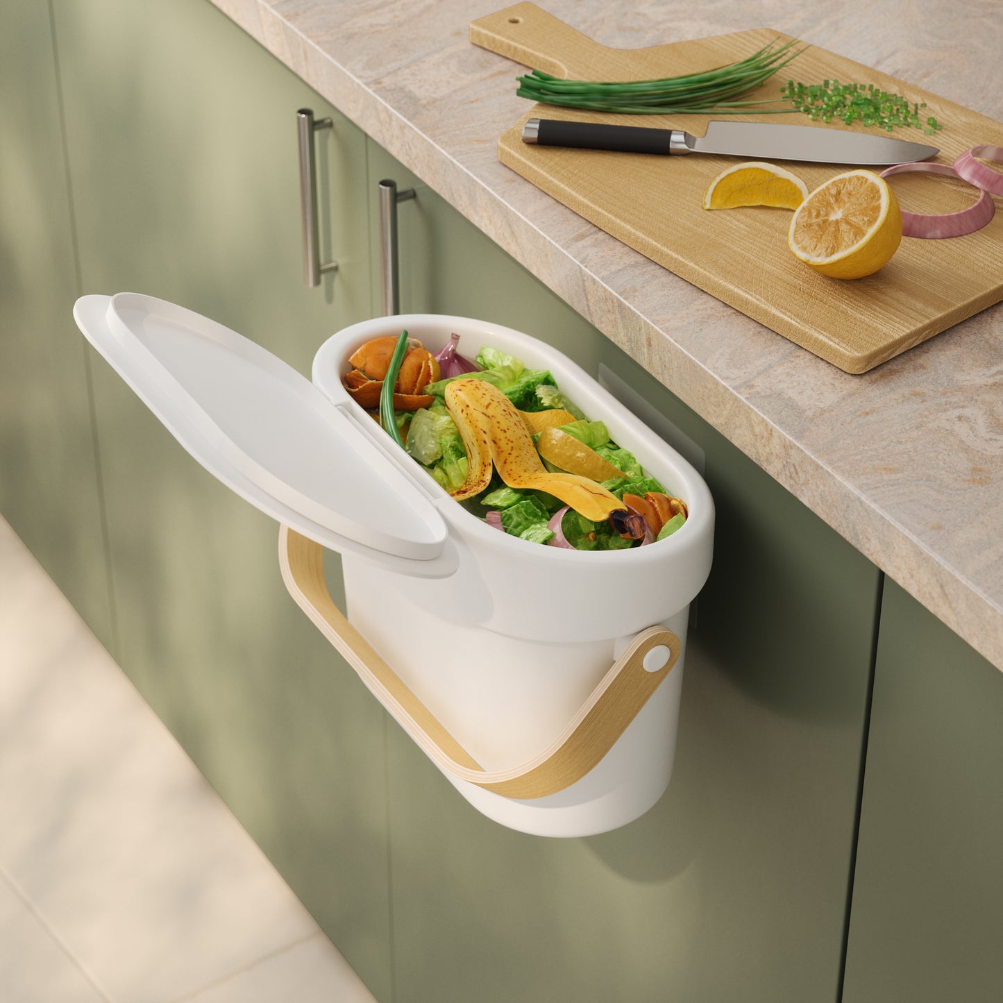ベルウッド コンポストビン ホワイト/ナチュラル