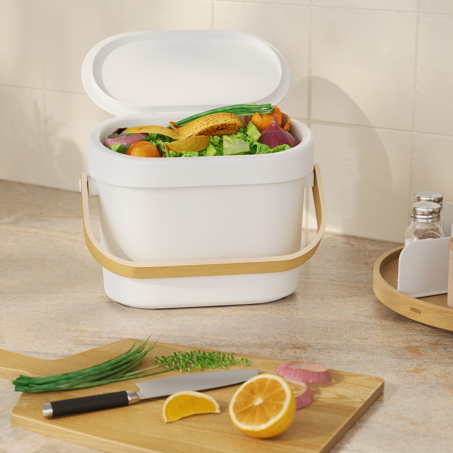 ベルウッド コンポストビン ホワイト/ナチュラル