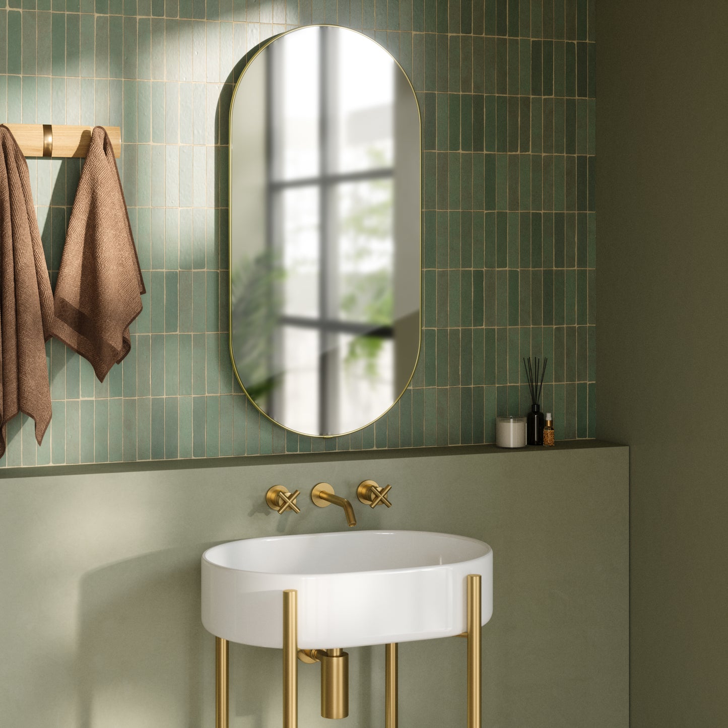 フーバ ピル ミラー 91x45cm