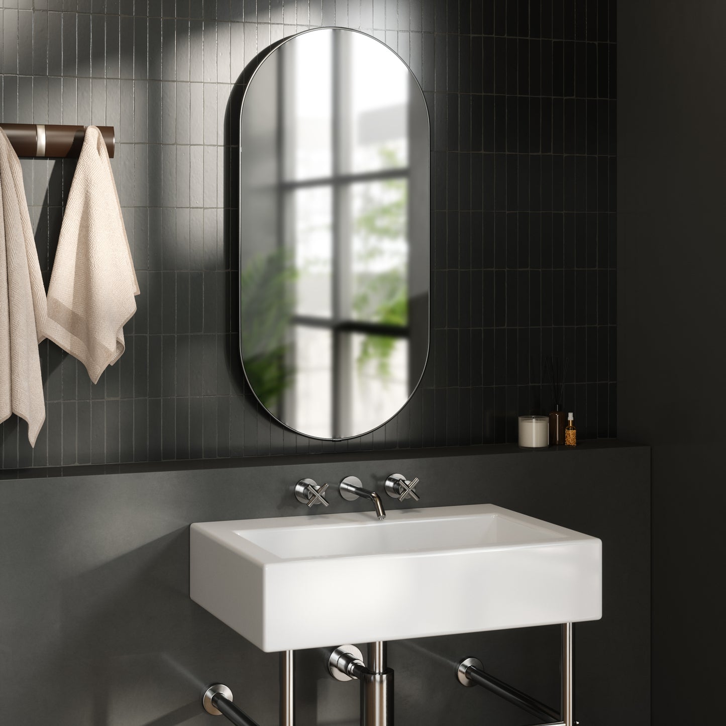 フーバ ピル ミラー 91x45cm