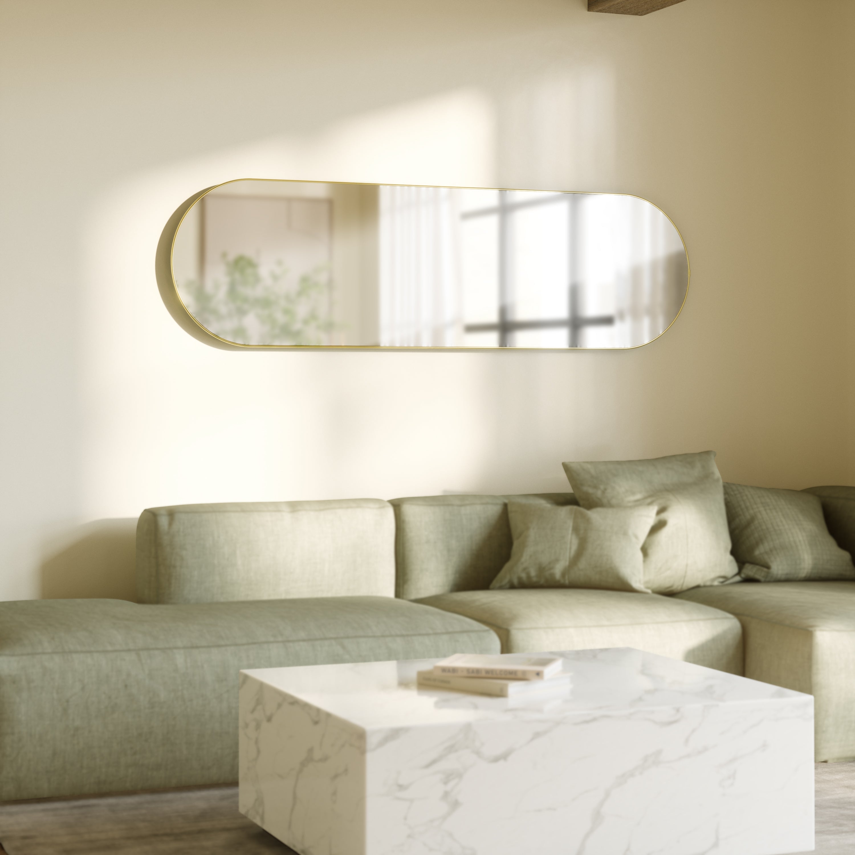 Umbra（アンブラ）ペブルミラー新品未使用（送料込み） 丸みを帯びた縦長フォルムが特徴の高さ157cmの大型ピルミラー Umbra